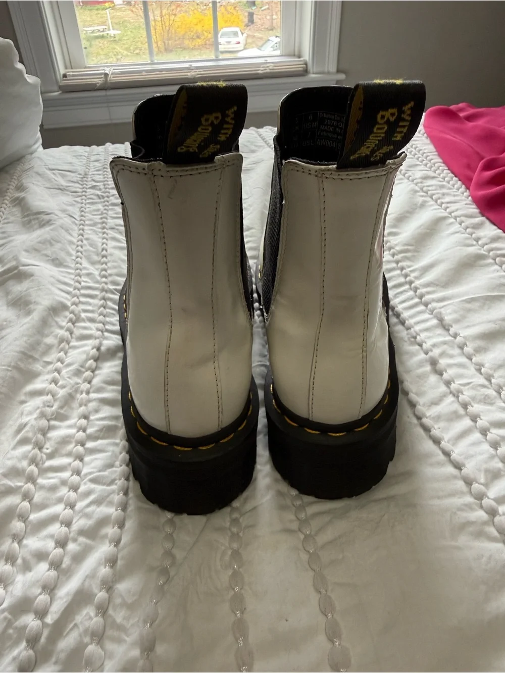 Dr. Martens 2976 Quad Platform Chelsea Boots White Size 7 Women EU 38